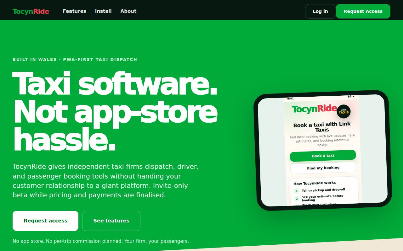 TocynRide taxi software